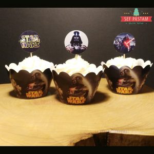 Star Wars Beyaz Çikolatalı Cupcake